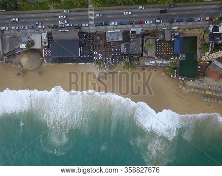 Top View Of Condesa Beach At Acapulco