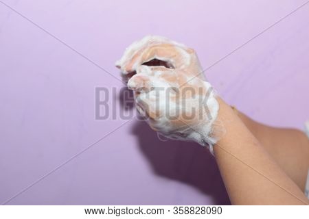 Washing Hands With Soap. The Right Step In Preventing Virus