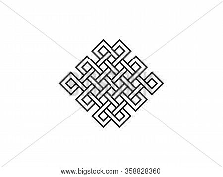 Endless Knot, Symbolism Icon. Vector Illustration, Flat Design.
