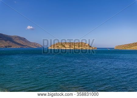 Aerial View Of Spinalonga Island, Crete, Greece