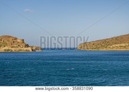 Aerial View Of Spinalonga Island, Crete, Greece