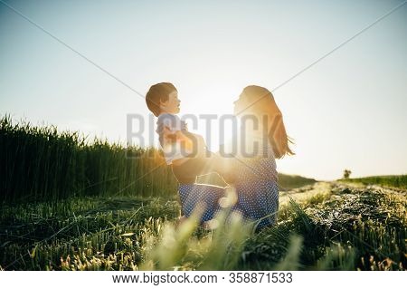 Have A Little Little Son Resting On Nature