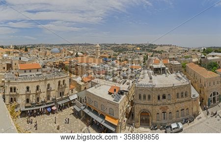 Jerusalem, Israel - May 18, 2016: Old City Panoramic View.