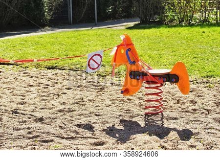 Cordoned Off Playground Due To The Coronavirus Pandemic March 2020