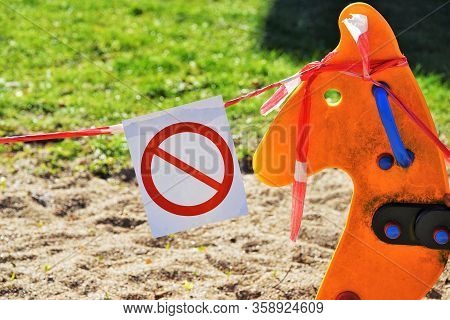 Cordoned Off Playground Due To The Coronavirus Pandemic March 2020