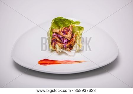 Crisp Fresh Roasted Vegetables Wrapped In Lettuce