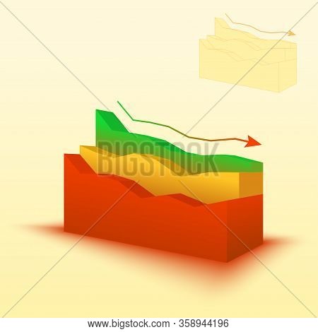 3d Bar Chart, Bar Graph Element. Editable Graphics. Illustration For Business, Finance, Growth Conce
