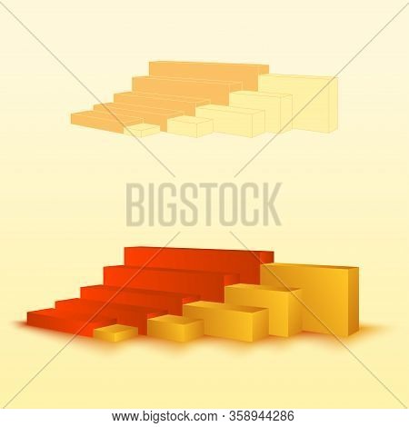 3d Bar Chart, Bar Graph Element. Editable Graphics. Illustration For Business, Finance, Growth Conce