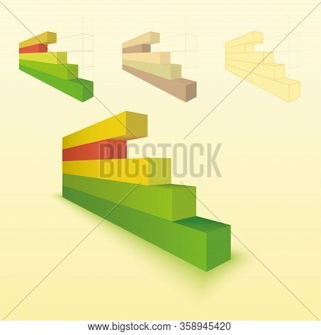 3d Bar Chart, Bar Graph Element. Editable Vector Graphics. Illustration For Business, Finance, Growt