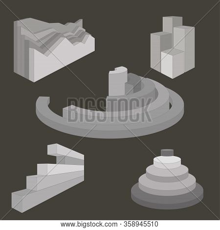 3d-histogram, The Element Of The Histogram. Black And White Editable Vector Graphics. Illustration F