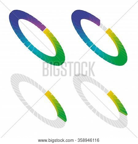 Colorful Diagramme From Segments. Vector Illustration. For Report