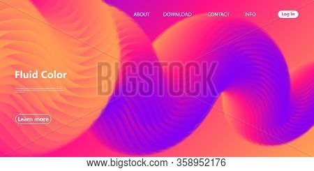 Fluid Flow. Landing Page. Vibrant Color. Fluid Shape. Abstract Flow. Vibrant Gradient. Trendy Poster