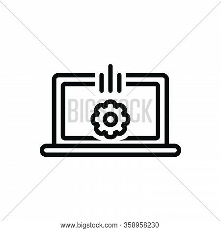 Black Line Icon For Develop Grow Expand Spread Software Progress Development Electronic Programming