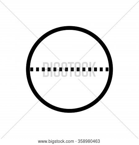 Diametr Outline Icon Isolated. Symbol, Logo Illustration For Mobile Concept And Web Design.