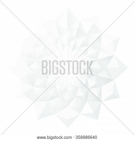 Geometry Use Triangles, Polygon, Arrange Them Together Is A White Abstract Flower Pattern, On A Whit