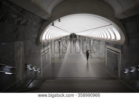 Empty Dostoevskaya Station During Quarantine