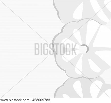 Three White Air Sweets. Vector, Art, Background.