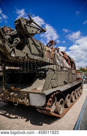 Prague, Czech Republic, 11 July 2022: Exhibition Of Russian Invasion Weapons Destroyed By Ukrainian 