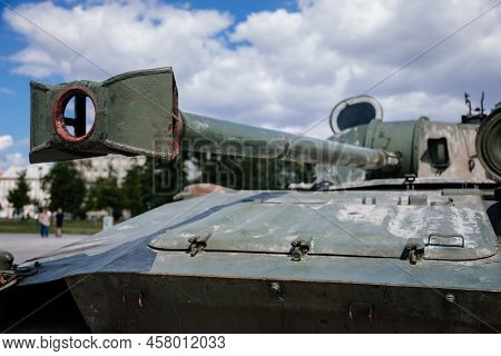 Prague, Czech Republic, 11 July 2022: Exhibition Of Russian Invasion Weapons Destroyed By Ukrainian 