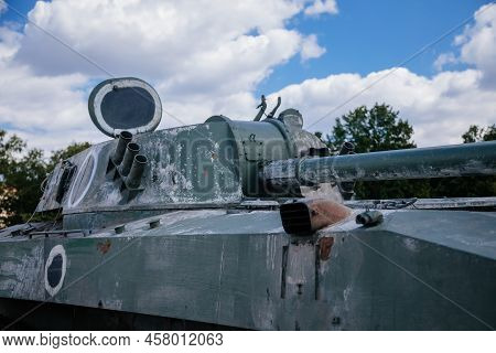 Prague, Czech Republic, 11 July 2022: Exhibition Of Russian Invasion Weapons Destroyed By Ukrainian 