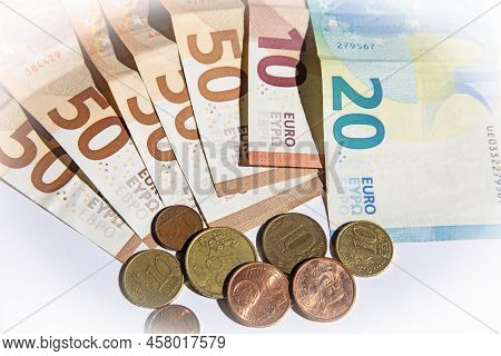 Euro Banknotes European Money. Economy And Banks Of Europe.