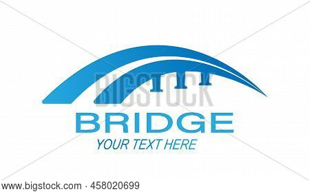 Bridge. Logo, Brand, Or Sticker Template For Websites, Apps, And Theme Design. Flat Style