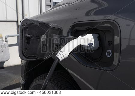 Harrison - Circa July 2022: Ford F-150 Lightning Display. Ford Offers The F150 Lightning All-electri
