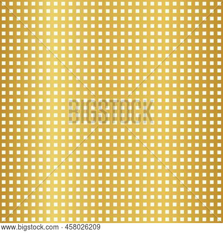 Vector Gold And White Gingham Seamless Pattern