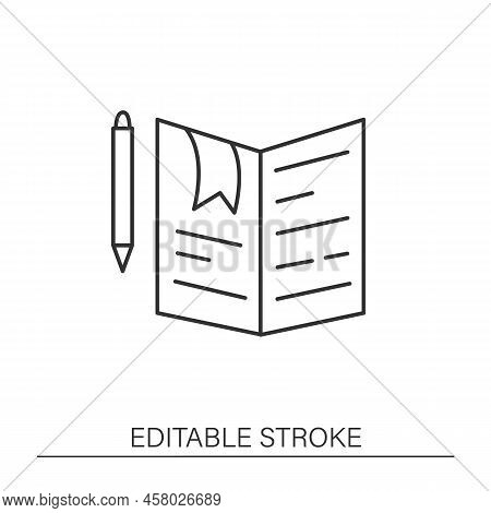 Chapter Color Icon. Main Division Of Book And Pencil. Chapter With Number Or Title.publishing Concep