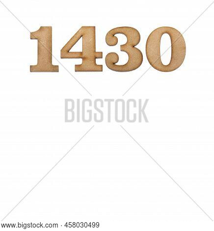 Number 1430 - Piece Of Wood Isolated On White Background