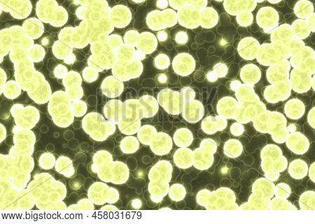 Modern Creative Yellow A Lot Of Biological Monadiforms Digital Drawn Background Illustration