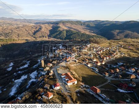 Aerial View Of Village Of Dolen, Blagoevgrad Region, Bulgaria