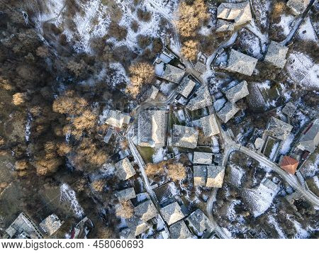 Aerial View Of Village Of Dolen, Blagoevgrad Region, Bulgaria