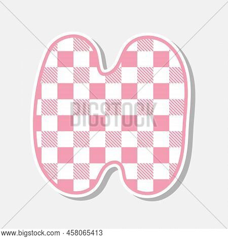 Patchwork Hand Drawn Textile Font. Cute Textile Font For Scrapbook Or Collage Design. Patchwork Alph