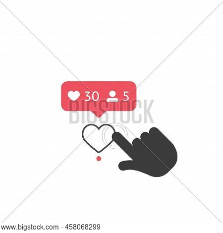 Icon Of Clicking On The Heart And Followers Click