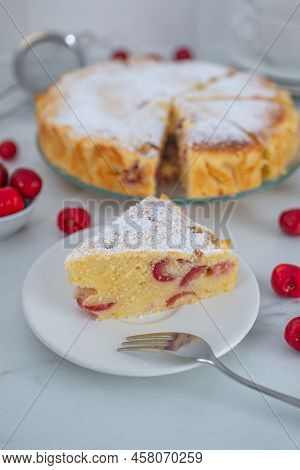 Sweet Home Made Cherry Vanilla Ricotta Cake