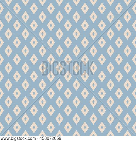 Diamond Seamless Pattern. Vector Geometric Ornament With Small Perforated Rhombuses. Abstract Graphi