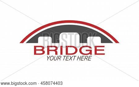Bridge. Logo, Brand, Or Sticker Template For Websites, Apps, And Theme Design. Flat Style