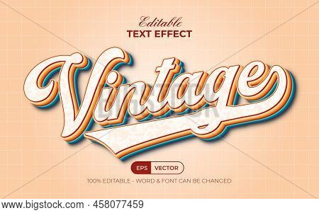 Vintage Text Effect Style. Editable Text Effect