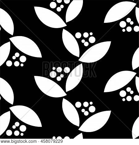 Monochrome Floral Seamless Pattern Stock Vector Illustration For Web, For Print, For Fabric Print, F