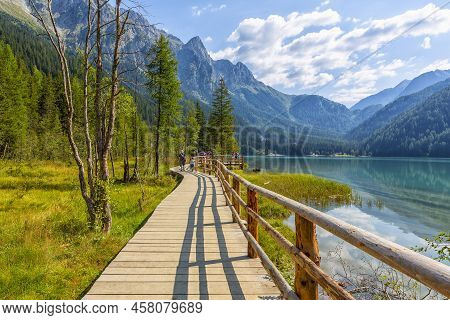 Lake Antholz, A Beautiful Lake In South Tyrol, Italy