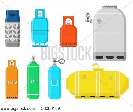 Gas Balloon Flat, Oxygen Tank, Butane, Propane