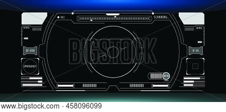 Hud Futuristic Elements Automatic Target Scan User Screen Interface Vector. White Abstract Scifi Con