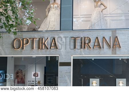 Tirana, Albania - June 4, 2022: Logo And Sign Of Optika Tirana.