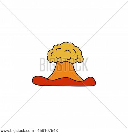 Nuclear Explosion. Vector. Vector Isolated Icon Of Nuclear Explosion Bomb. Explosion With Cloud Of F
