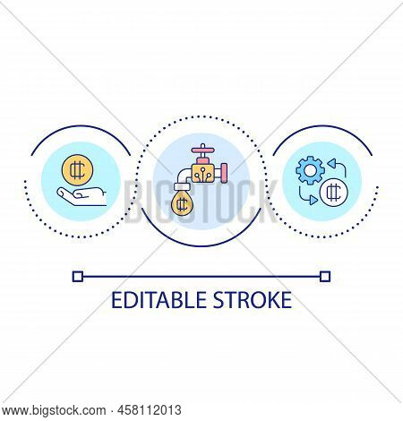 Crypto Faucets Loop Concept Icon. Way To Get Free Digital Tokens. Blockchain Technology Abstract Ide