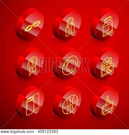 Set Line Glasses For Swimming, Sport Expander, Sports Nutrition, Medal, Baseball Ball, Checklist Cli