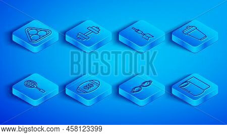 Set Line Billiard Balls In A Rack Triangle, Dumbbell, Dart Arrow, American Football, Glasses For Swi