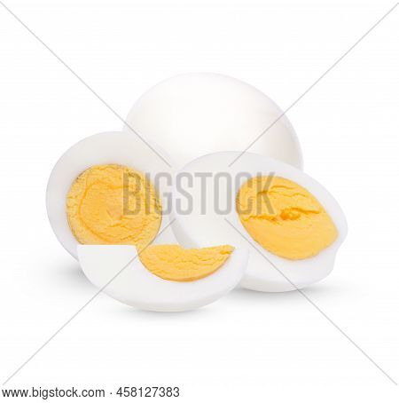 Chicken Egg ,boiled Egg Isolated On White Background