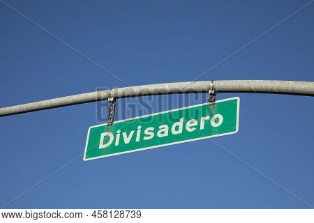 Street Name Divisadero In San Francisco, Usa